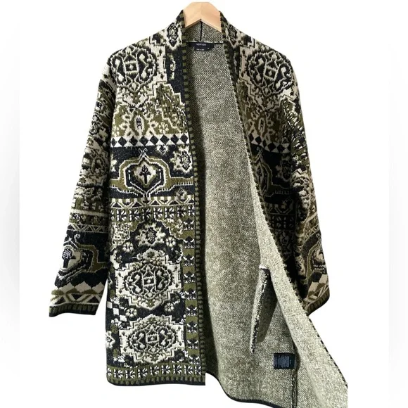 Vertigo Women’s Open-Front Longline Bohemian Coatigan Coat Cardigan Size Medium - Picture 4 of 7